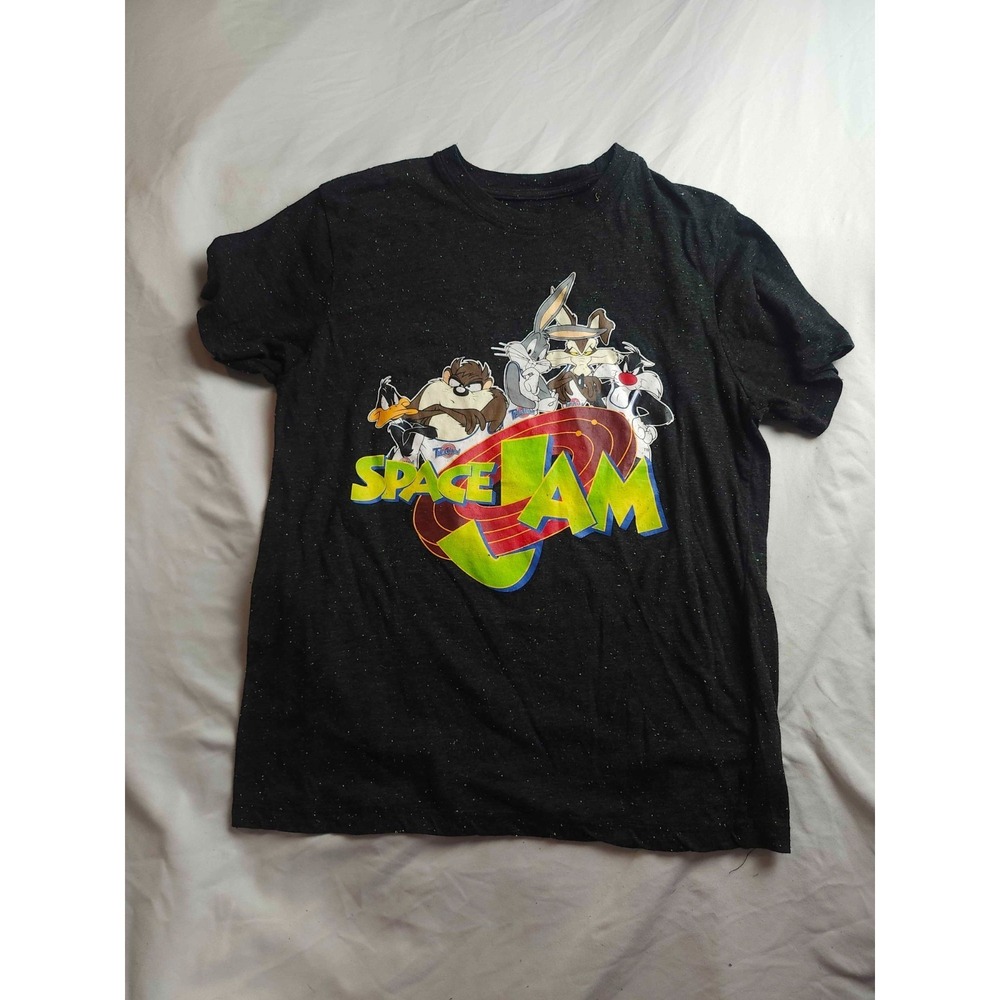 Looney Tunes Space Jam Tune Squad T-shirt Mens M Black Confetti Short Sleeve